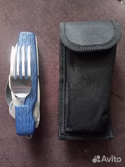 Нож складной походный с чехлом, новый