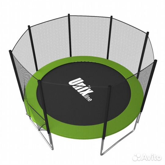 Батут с сеткой unix line Simple 10 ft Green outsid