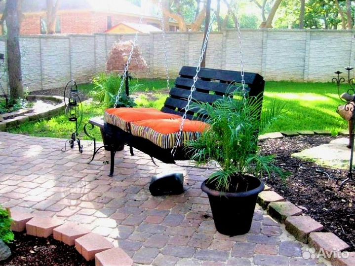 Садовые качели в стиле паллет