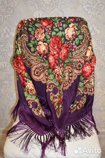 Шаль платок расцветка Павловопосадская