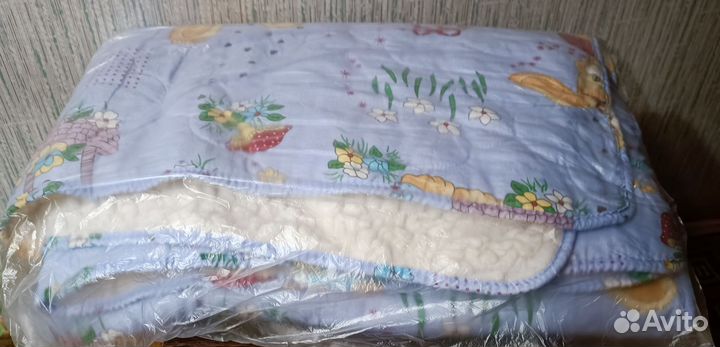 Одеяло детское на меху, овечья шерсть