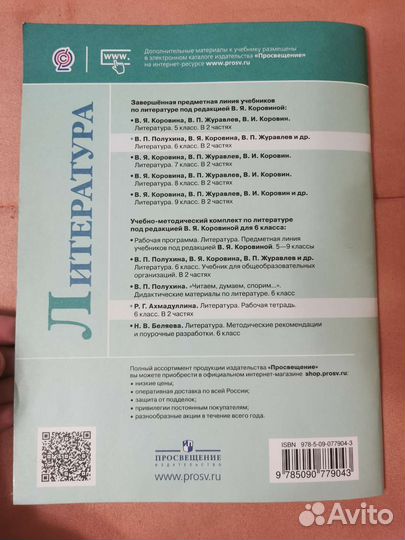 Рабочая тетрадь по литературе 6 кл