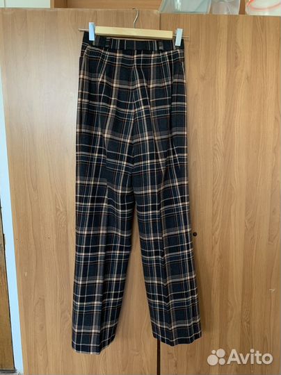 Брюки шерстяные клечатые