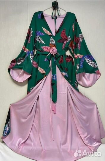 Шелковый халат кимоно
