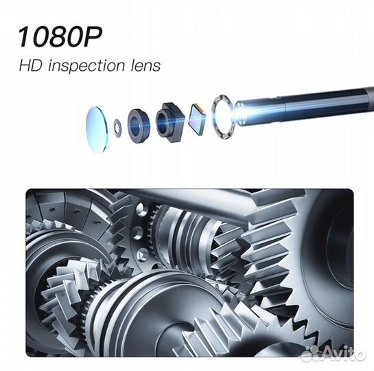 Промышленный эндоскоп 5 метров 5.5мм IPS 1080P