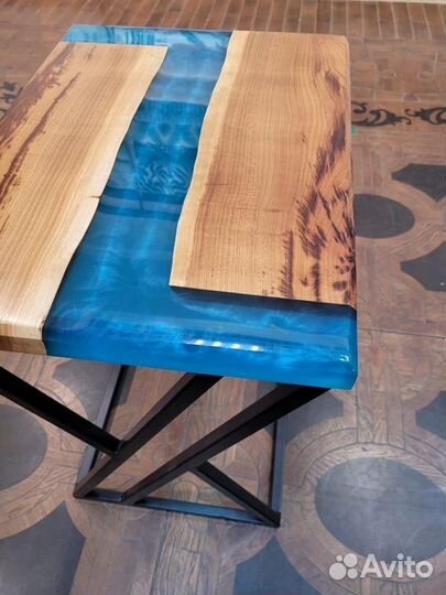 Стол прикроватный из слэба в стиле лофт