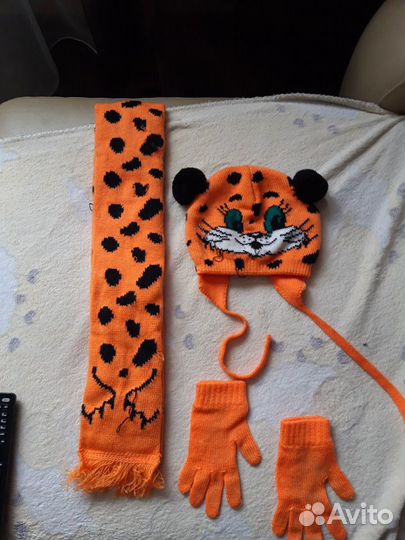 Комплект шапка шарф перчатки р 48-50