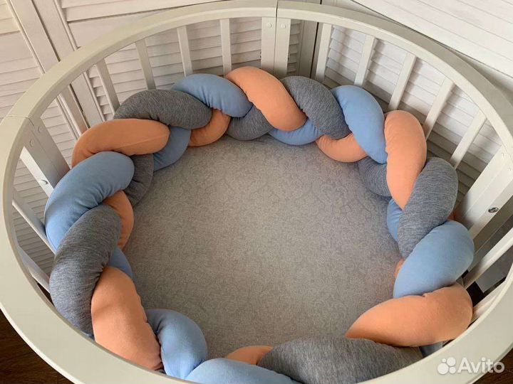 Бортики в кроватку косичка