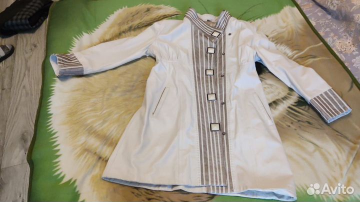 Кожаное женское пальто 46 48 размер