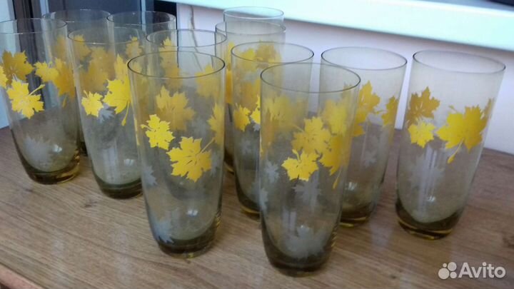 Стаканы изящные, милейший яркий рисунок СССР новые
