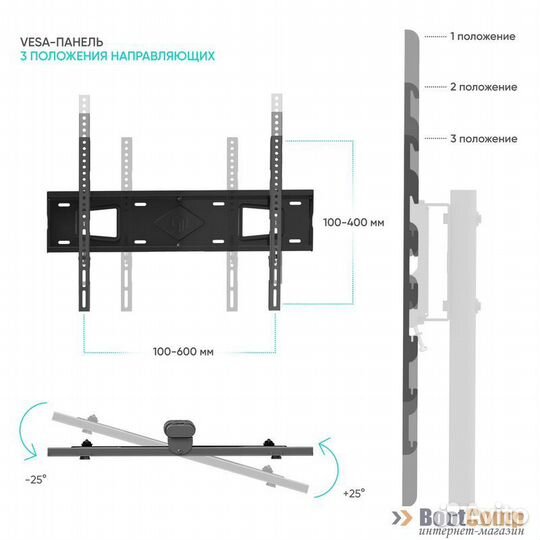 Стойка для тв onkron TS5550 чёрный