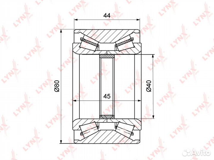 Подшипник полуоси задней с ABS (45/44x40x80) mitsu