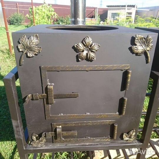 Мангал с печью под казан+столик