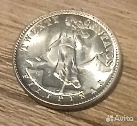 Серебряная монета Филиппин 1945 года, UNC