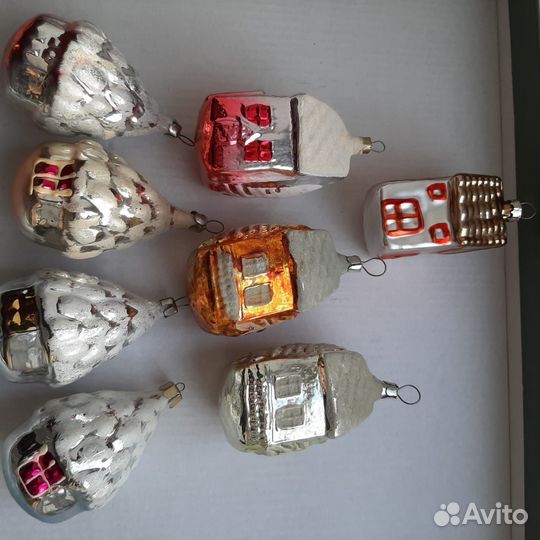 Елочные игрушки домики СССР