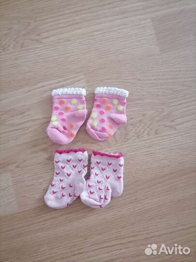 Носочки для новорожденного новые 2 пары 18 размер