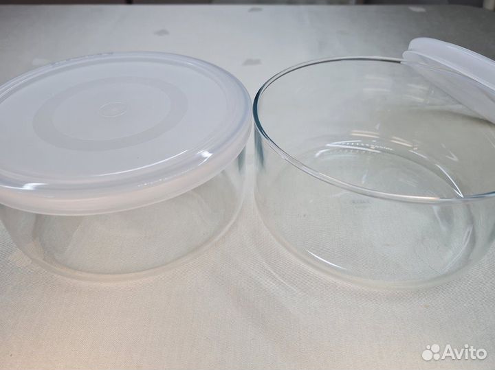 Салатник стеклянный с крышкой