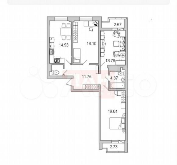 3-к. квартира, 85,9 м², 6/28 эт.