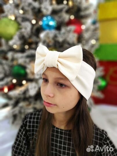 Повязка на голову со съемным бантом