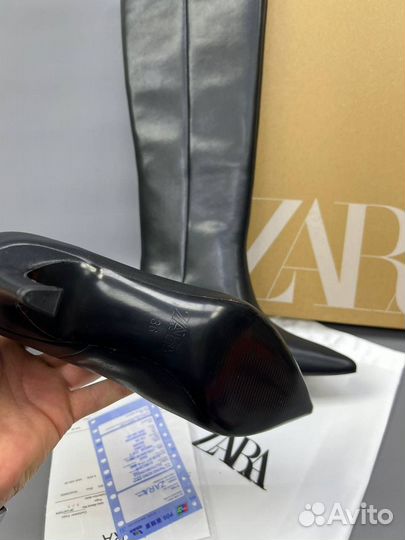 Сапоги демисезонные, натуральные Zara 
