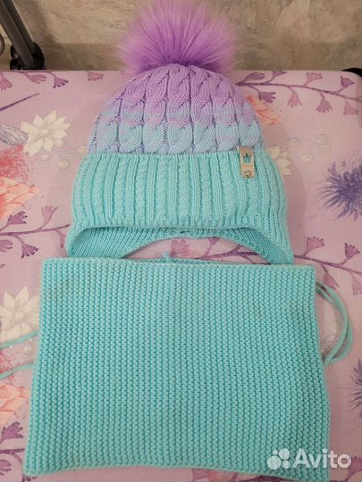 Шапка и снуд для девочки 50 52