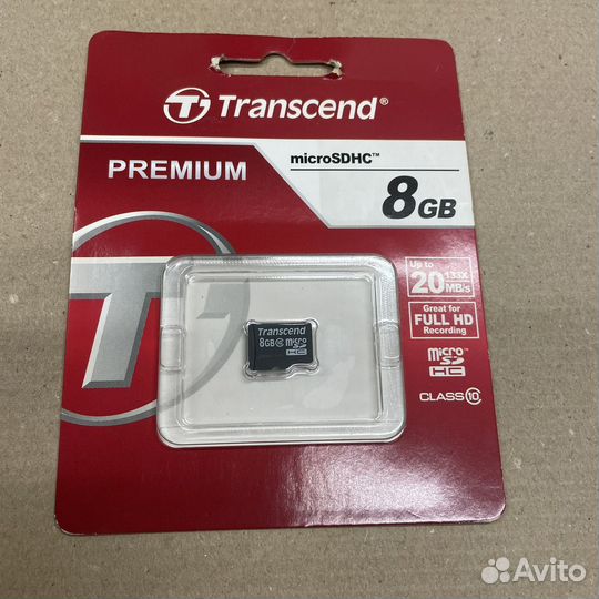 Карта памяти Transcend microsdhc 8 гб TS8gusdc10