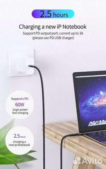 Кабель Type - C 60W PD и кабель Micro на 3А