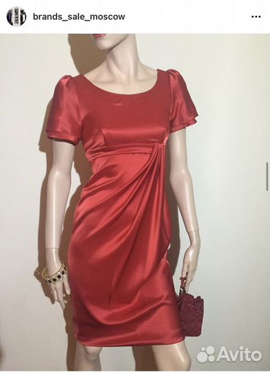 Платье Красное шелковое