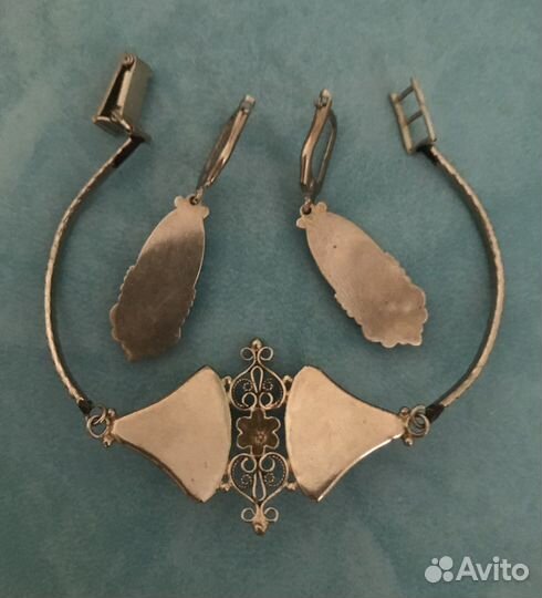 Браслет и серьги финифть