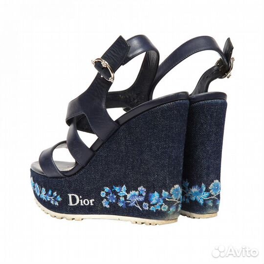 Женские босоножки джинсовые christian dior