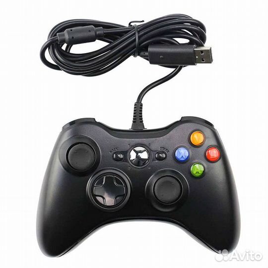 Джойстик проводной для Xbox 360 чёрный
