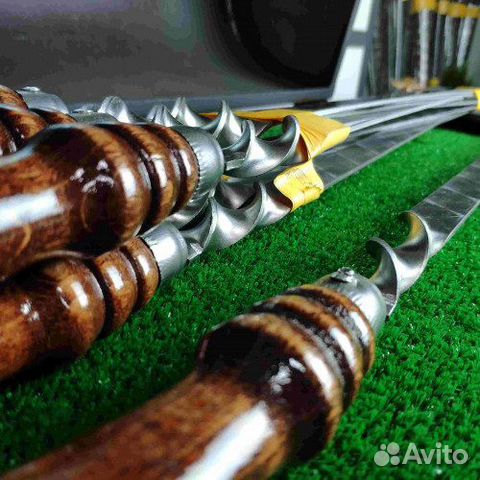 Шампур с деревянной ручкой для люля, 20х3 мм 50 см