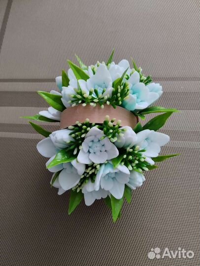 Букет подснежников из мыла