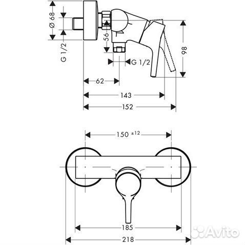 72600000 HG Talis S смеситель для душа