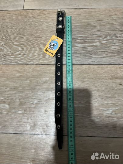 Ошейник из натур.кожи на синтепоне для щенков