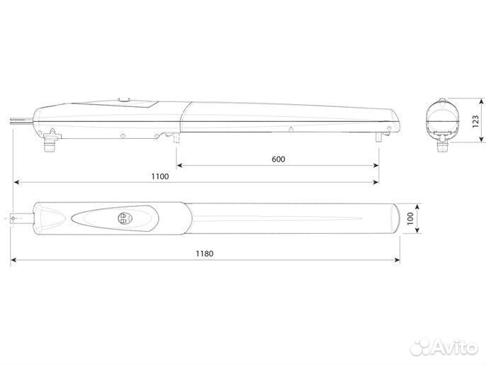AX5024 - Привод 24 В линейный, самоблокирующийся
