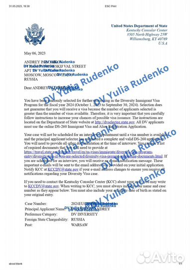 Грин карта Green card Гринкарта DV-2024