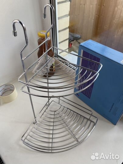 Полка угловая на рейлинги для кухни