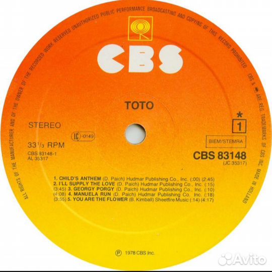 Toto виниловые пластинки 3 Lp