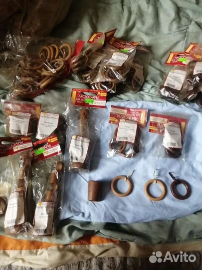 Кольца для гардин кронштейны наконечники дерево