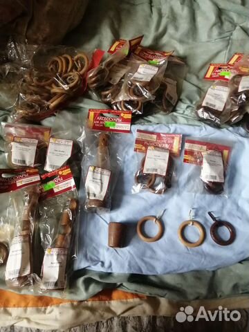 Кольца для гардин кронштейны наконечники дерево