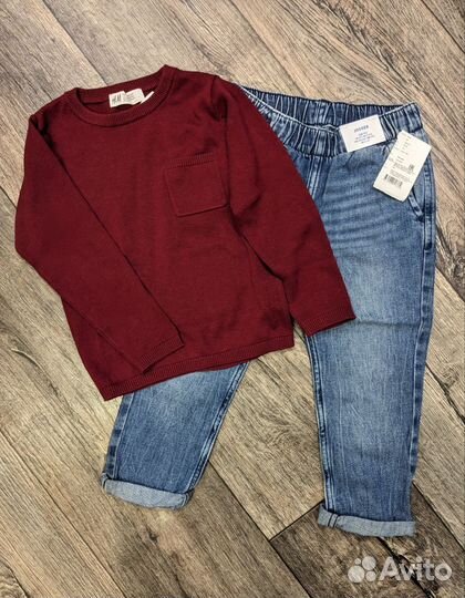 HM 98-104 новое (джинсы, лонгслив,кофта,толстовка)