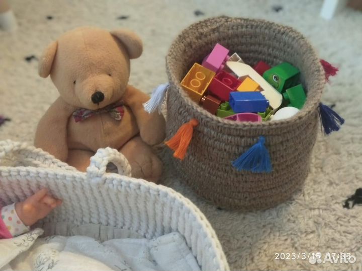 Корзина из джута для детской комнаты