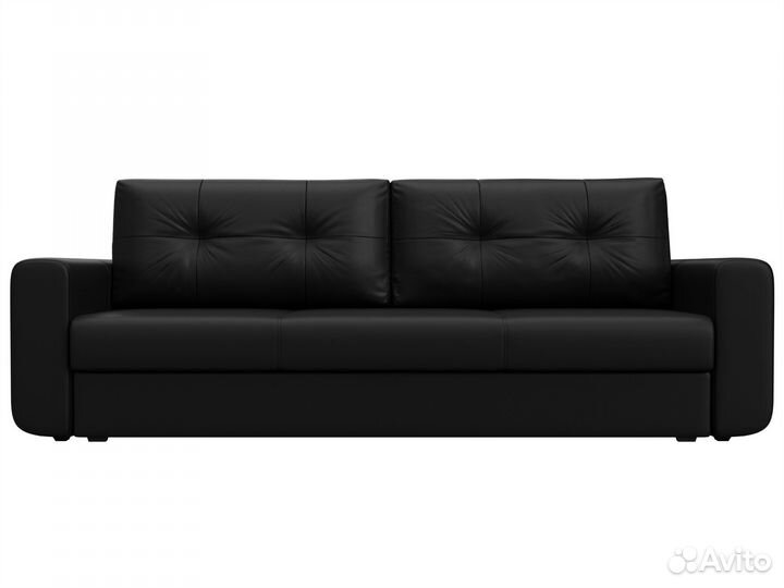 Диван прямой Лига-031, экокожа, черный. Москва