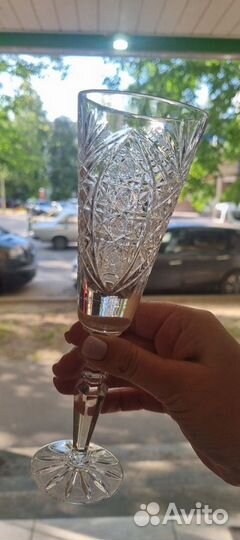 Бокал/ Фужер. Хрусталь. Чехословакия. Алмазная гра