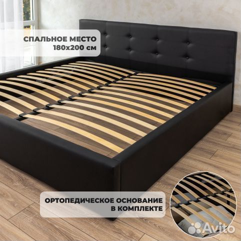 Кровать 180х200 черная Роза