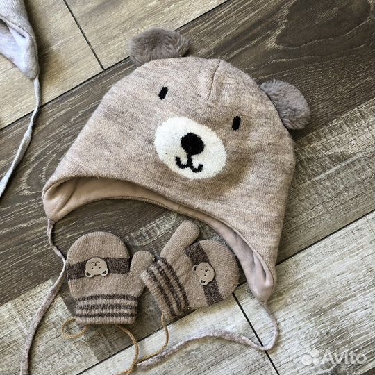 Шапка+варежки комплект демисезон