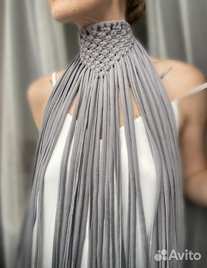 Макраме-колье, украшение на шею