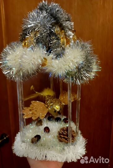 Новогоднее украшение золотая птица