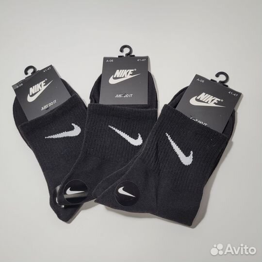 Мужские носки nike, чёрные, размер 41-47